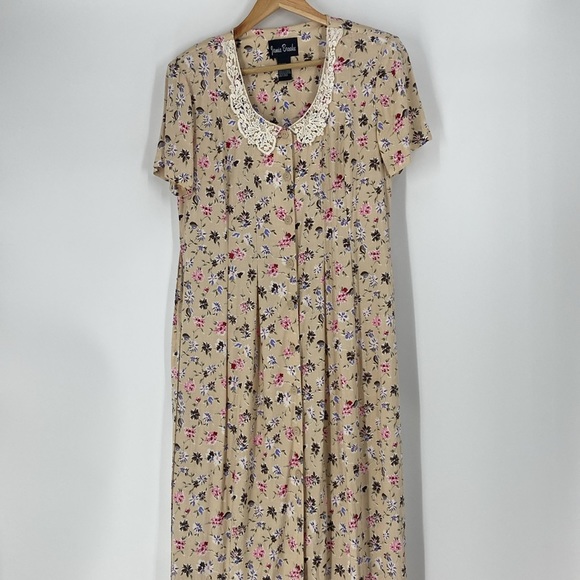 Vintage Jamie Brooke long floral spring summer button front maxi dress - Picture 6 of 13
